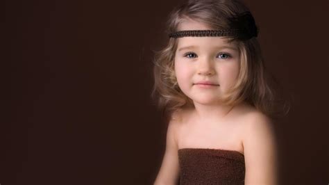 Smiley Cute Little Girl Is Wearing Brown Dress Cute Hd Desktop