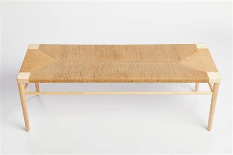 44 Woven Rush Bench In Ash By Mel Smilow At 1stdibs