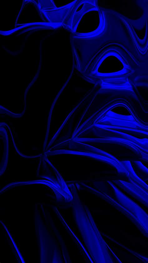 Download Wallpaper 1080x1920 Texture Wavy Blue Dark Abstraction