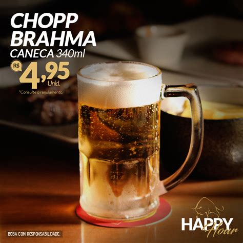 Sextou Que Tal Um Happy Hour Com Chopp Brahma Caneca 340ml R 495