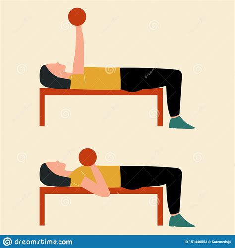 Dumbbell Overhead Press Top Body Workout Vector Illustration