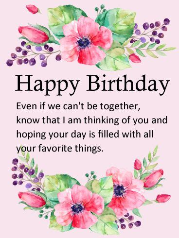 Best flowers for her birthday. Thinking of You - Flower Happy Birthday Wishes Card: Two ...