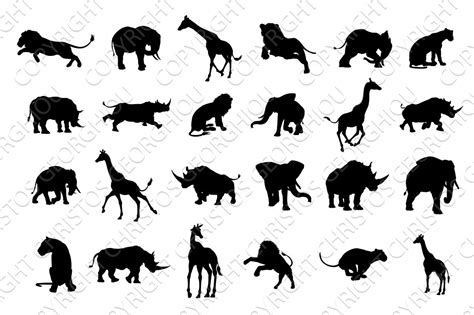 African Safari Animal Silhouettes ~ Illustrations ~ Creative Market