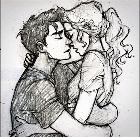 percabeth percy jackson sketches couple drawings drawings