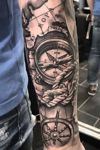 Tattoodo Nautical Tattoo Sleeve Ship Tattoo Sleeves Compass Tattoo Men