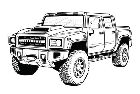 Gmc Hummer Ev Pickup Trucks Coloring Page Free Printable Coloring Pages