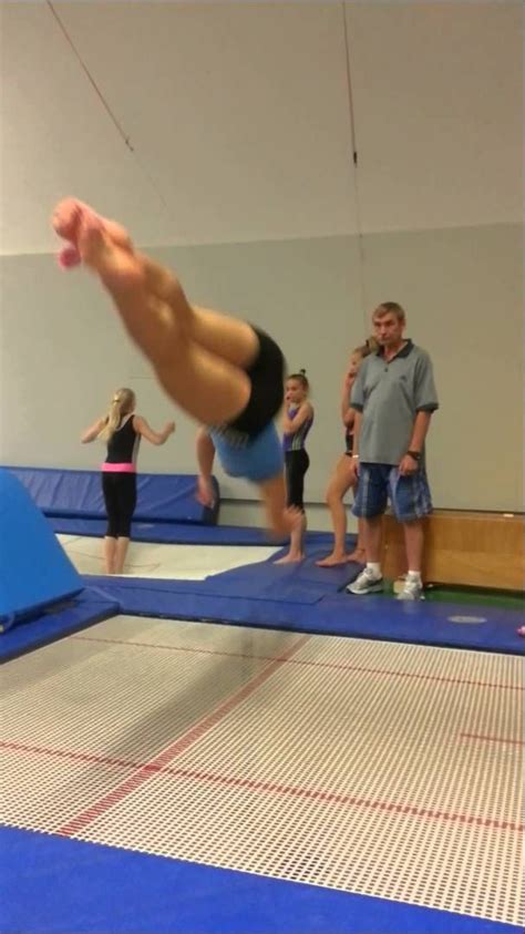 Full Twist Drill On Inground Tramp With Sock Gymnastics Workout Tumbling Gymnastics