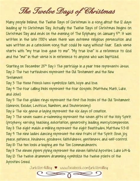 The True Meaning Of The Twelve Days Of Christmas Christmas Poems