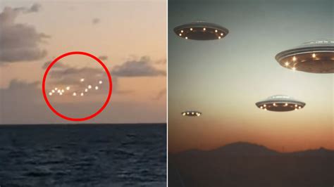 Real Ufo Sighting Mysterious Illuminated Objects Filmed From Ferry
