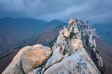 View From Ulsanbawi Rock Peak Featuring Korea Seoraksan And Mountain