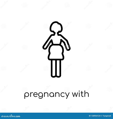 pregnancy with hearts icon trendy modern flat linear vector pregnancy with hearts icon on white