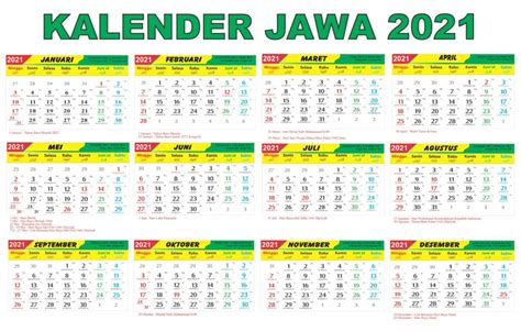 Kalender 2021 lengkap dengan hijriyah pdf. Kalender 2021 Lengkap Tanggalan Jawa, Hijriyah, Libur ...
