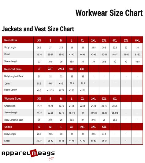 Safety Jacket And Vest Size Chart And Measurements Guide
