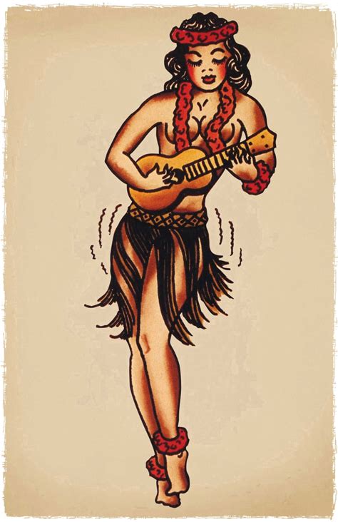 11 X 17 Hawaiian Hula Skirt Pin Up Girl Jerry Style Flash Etsy