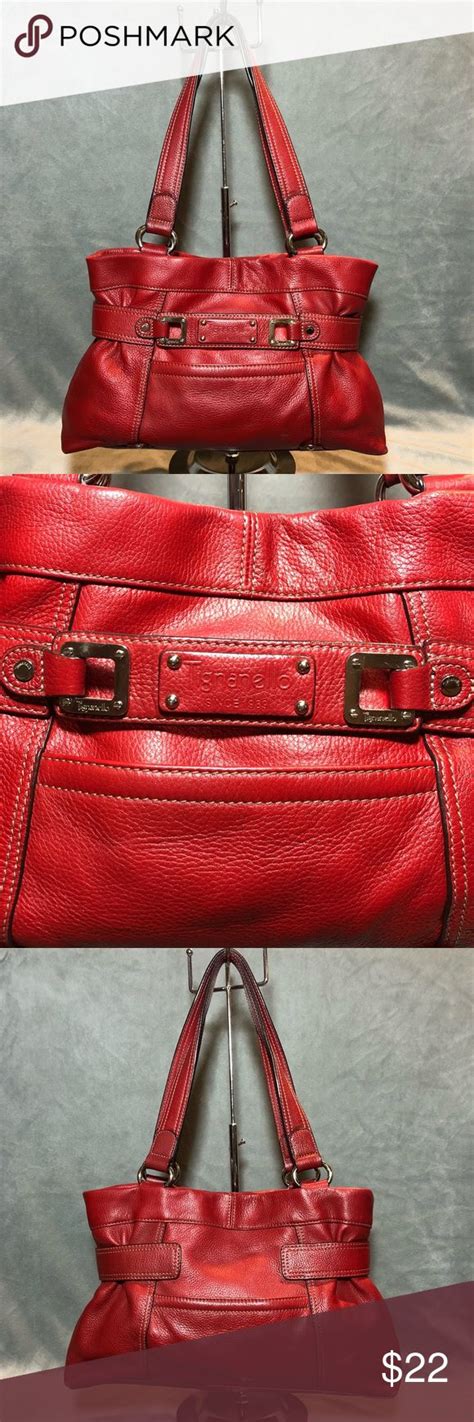 Tignanello Red Leather Satchel Tote Handbag Leather Satchel Satchel