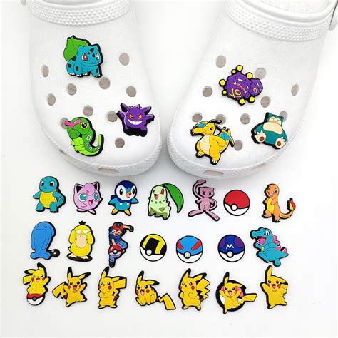 27pcs Pokemon Shoe Charms Pikachu Shoe Accessories Kawaii Sanrio