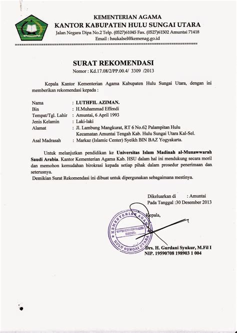 Contoh Surat Rekomendasi Ke Kemenag Delinewstv Riset