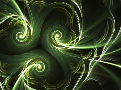 Wallpaper Fractal Swirling Spirals Glow Abstraction Hd Widescreen
