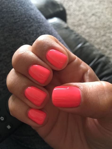 Neon Coral With Images Neon Coral Nails Neon Nails Coral Nails