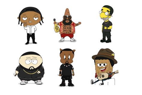 Popular Rappers As Cartoon Characters R One Creative Web And Graphic