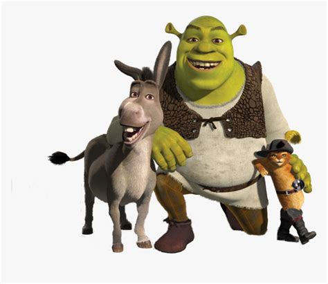 Shrek Png Shrek Fiona Donkey And Puss In Boots Transparent Png