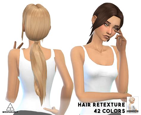 Sims 4 Hairs Miss Paraply Clay`s Hairstyles Retextured