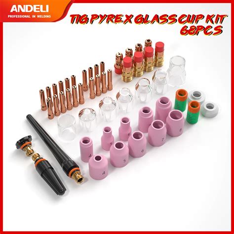 Stubby For TIG WP 17 18 26 Kits Gas Lens 10 Glass Torch Welding Set