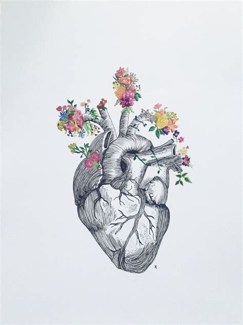 Anatomical Heart Flowers Etsy Anatomical Heart Art Anatomical