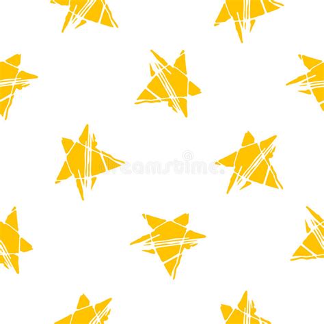 Seamless Abstract Vector Pattern Of Yellow Stars Stock Vector