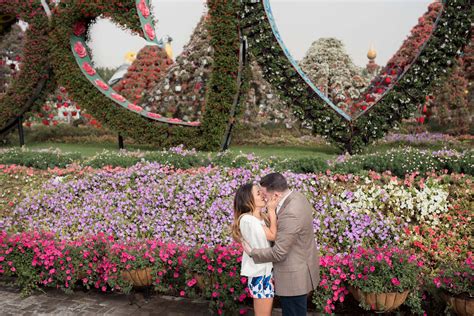 A Romantic Surprise Proposal In Dubais Miracle Garden Flytographer