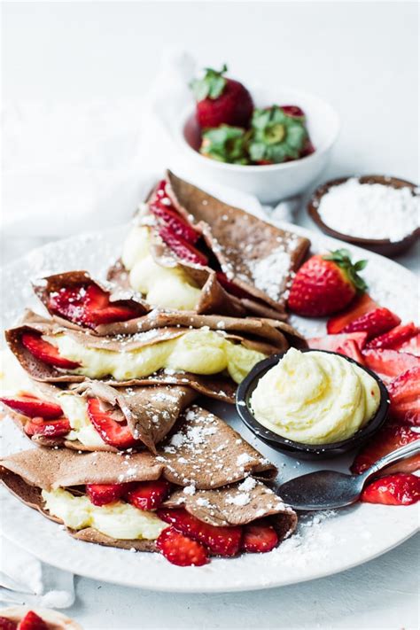Chocolate Crepes Recipe With Strawberries And Cream Oh