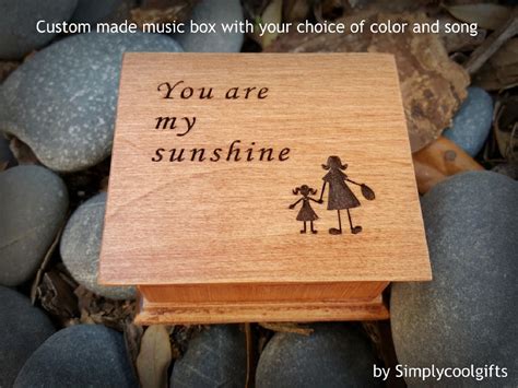 You Are My Sunshine Engraved Music Box Wooden Music Box Etsy Wooden
