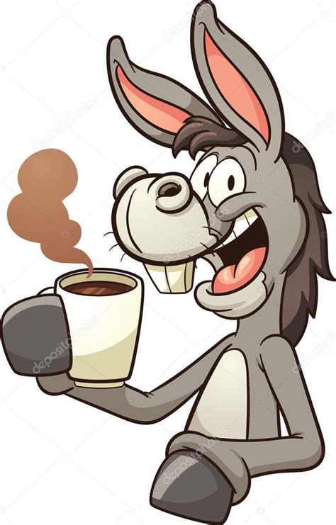 Donkey Drinking Coffee Stock Vector Image By ©memoangeles 89199138