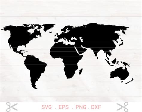 Mapa del mundo SVG Mapa Svg Mapa global eps png dxf Etsy España