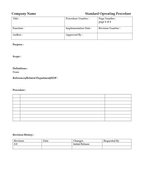 Standard Operating Procedure Template Routine Lines Free Nude Porn
