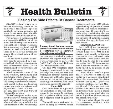 Easing The Side Effects Of Cancer Treatments North American Precis