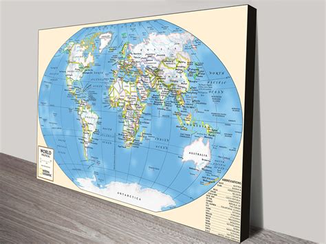 Travel World Map Canvas Print And Picture Artwork Australia