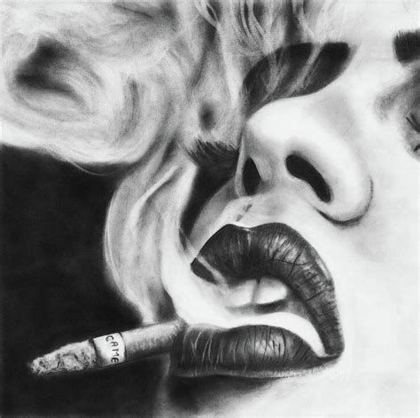Woman Smoking Drawing At Explore