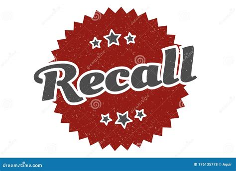 Recall Sign Recall Vintage Retro Label Stock Vector Illustration Of