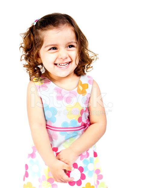 Cheerful Little Indian Baby Girl Isolated On White