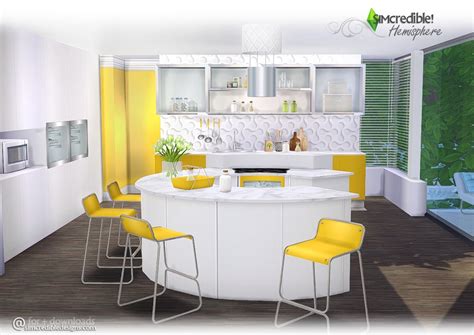 Sims 4 Ccs The Best Hemisphere Kitchen Set By Simcredible Designs