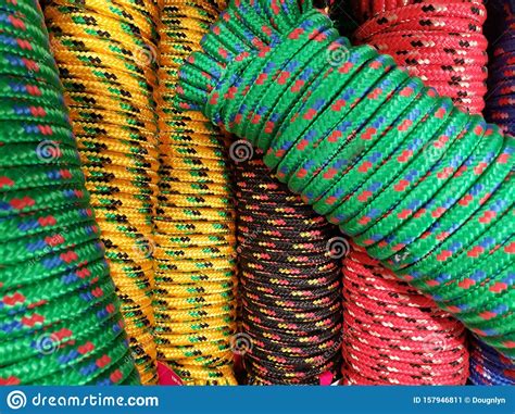 Background Of Colorful Selection Of Rope Bundles Stock Image - Image of ...