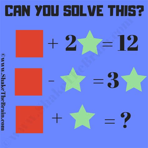 Simple Picture Math Brain Teaser Puzzle Challenge