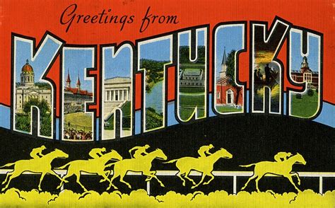 Greetings From Kentucky Large Letter Postcard Vintage Postcards
