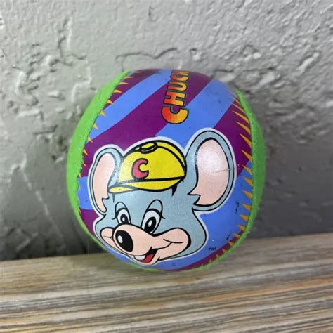 Vintage Chuck E Cheese Plush Ball Colorful Mouse 3” Soft Baseball Toy