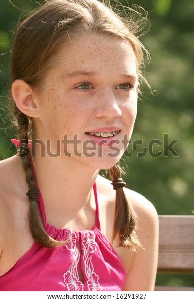 Portrait Young Girl Park Outdoor Setting Stock Photo 16291927