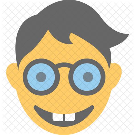 Nerd Face Icon Download In Flat Style