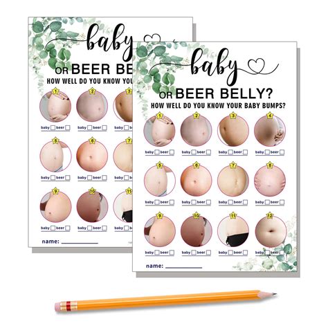 Beer Belly Or Pregnant Belly Baby Shower Game Baby Bump Or Beer Belly Guessing Game Fun Baby
