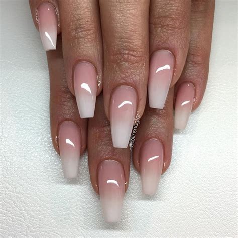French Ombre Nailz N Toes Coffin Shape Nails How To Do Nails Coffin Nails