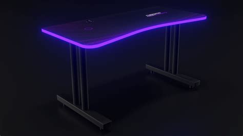 Purple Autodromo Gaming Desk With Led Lighting Turismo Racing